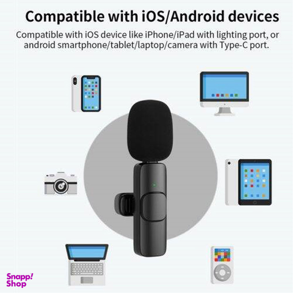 میکروفن یقه ای بی سیم مدل K8 Dual Type-C بسته 2 عددی