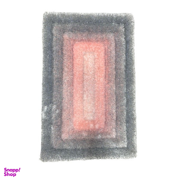 فرش ماشینی بزرگمهر مدل شگی 3D کد 55015 رنگ طوسی نقره ای