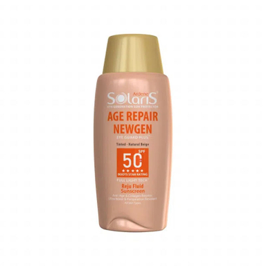 فلوئید ضد آفتاب آردن سولاریس مدل Agerepair Newgen SPF 50 رنگ بژ طبیعی حجم 75 میلی لیتر