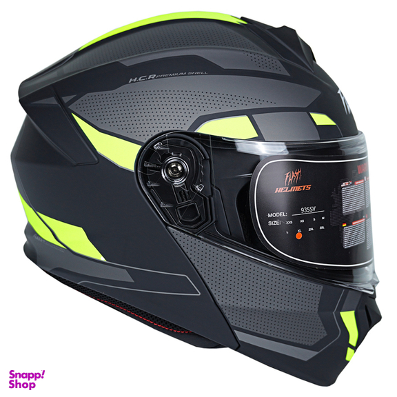 کلاه کاسکت فک متحرک فلش مدل 935sv black/neon yellow