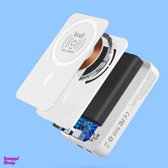 پاوربانک بودی مدل Budi PB081W ظرفیت 10000 میلی‌ آمپر‌ ساعت