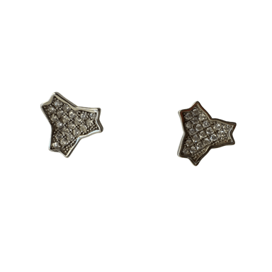 گوشواره نقره 925 عیار زنانه طرح ستاره سفید کد koro 2044
