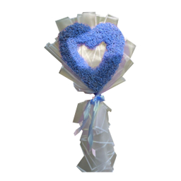 دسته گل عروس ژیپسوفیلا مدل قلبی توخالی رنگ آبی