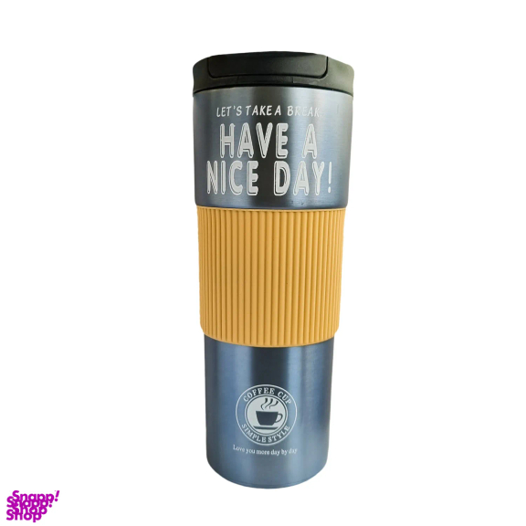 ماگ سفری دور سیلیکونی طرح Have A Nice Day گنجایش 0.5 لیتر
