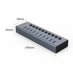 USB هاب 10 پورت اوریکو مدل BT2U3-10AB