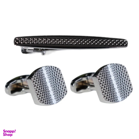 ست دکمه سردست و گیره کراوات مردانه نسن مدل N9