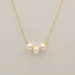 گردنبند طلا 18 عیار زنانه کاپانی مدل مروارید باروک کد KN065