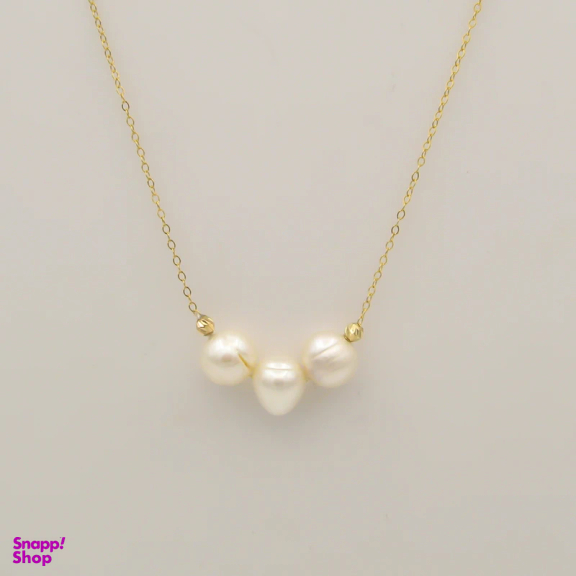 گردنبند طلا 18 عیار زنانه کاپانی مدل مروارید باروک کد KN065