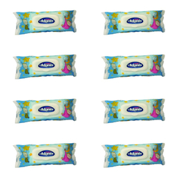 دستمال مرطوب کودک آدونیس مدل new هشت بسته 120 عددی