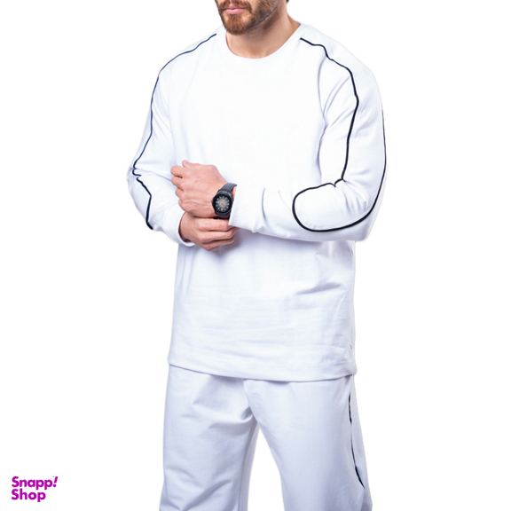 ست تیشرت و شلوار مردانه گلکسی کد 9 رنگ سفید