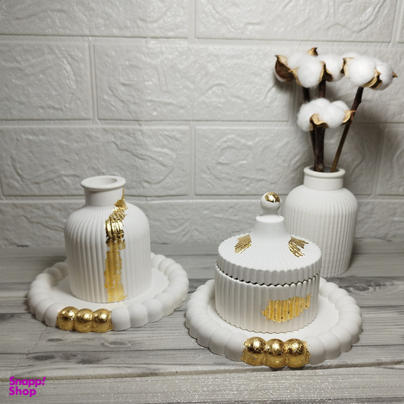 بشقاب بتنی مدل مرواریدی مجموعه 2 عددی