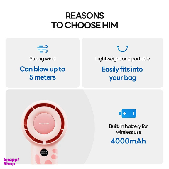 پنکه دستی ای آی سو لاو مدل F16 Pink Flower