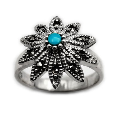 انگشتر نقره زنانه مدل گل بابونه کد 12383