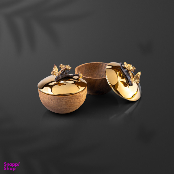 قندان گلدکیش مدل باتر فلای کد GK829828 مجموعه دو عددی
