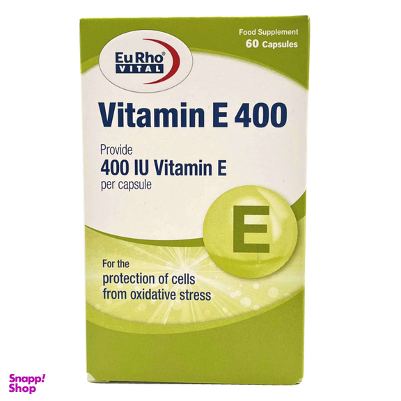کپسول ویتامین E400 یورو ویتال بسته 60 عددی