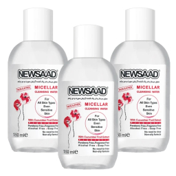 محلول پاک کننده آرایش صورت و چشم نیوساد مدل 03 مناسب انواع پوست حجم 150 میلی لیتر مجموعه 3 عددی