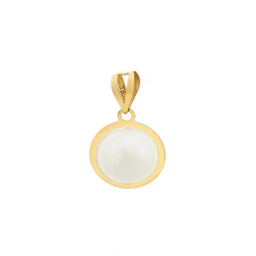 پلاک گردنبند طلا 18 عیار زنانه مدل مروارید سفید