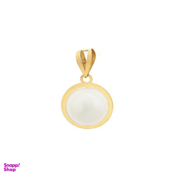 پلاک گردنبند طلا 18 عیار زنانه مدل مروارید سفید