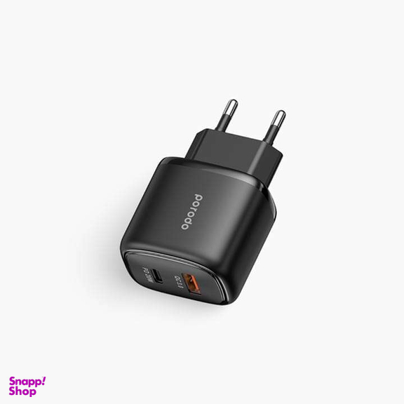 شارژر دیواری پرودو مدل Dual Output USB-C PD And USB-A QC