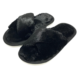 دمپایی روفرشی پولیشی زنانه نیکتا مدل ضربدری رنگ مشکی