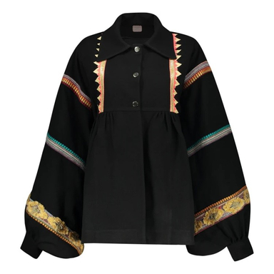 پانچو زنانه گره استایل مدل ققنوس رنگ مشکی