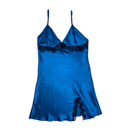 لباس خواب ساتن زنانه کد 2029 رنگ آبی