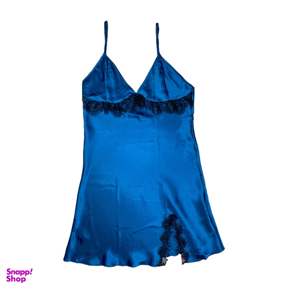 لباس خواب ساتن زنانه کد 2029 رنگ آبی