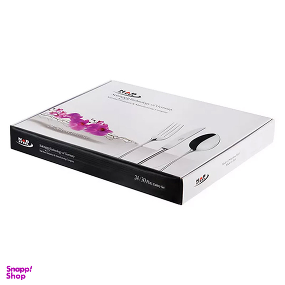 سرویس قاشق و چنگال 30 پارچه ناب استیل مدل ونیز