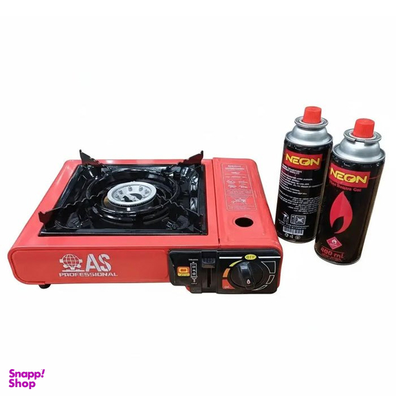 اجاق گاز سفری آس مدل BDZ155AL کد MT0424 به همراه 2 عدد کپسول گاز سفری و کیف حمل