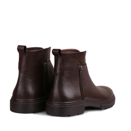 نیم بوت چرم طبیعی مردانه مونو کد J5525-088 رنگ قهوه ای تیره