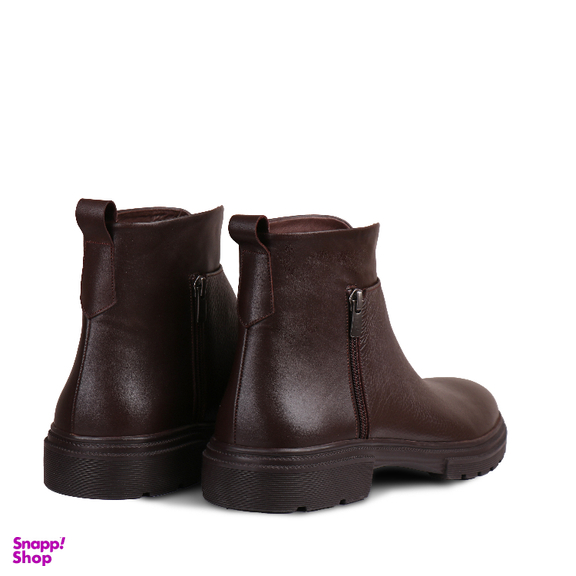 نیم بوت چرم طبیعی مردانه مونو کد J5525-088 رنگ قهوه ای تیره