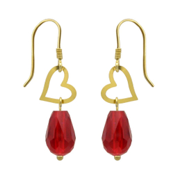 گوشواره طلا 18 عیار زنانه مانچو طرح قلب کد efgs012