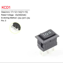 کلید راکر 3 پایه مدل 3PIN-KCD1 بسته 2 عددی