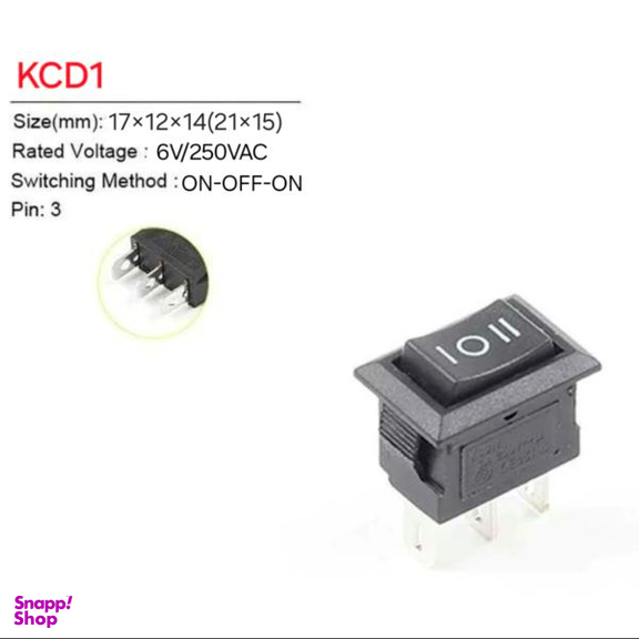 کلید راکر 3 پایه مدل 3PIN-KCD1 بسته 2 عددی