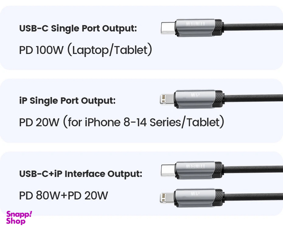 کابل تبدیل USB-C به USB-C/Lightning توکی مدل TXCYL-BS0G طول 1.2 متر