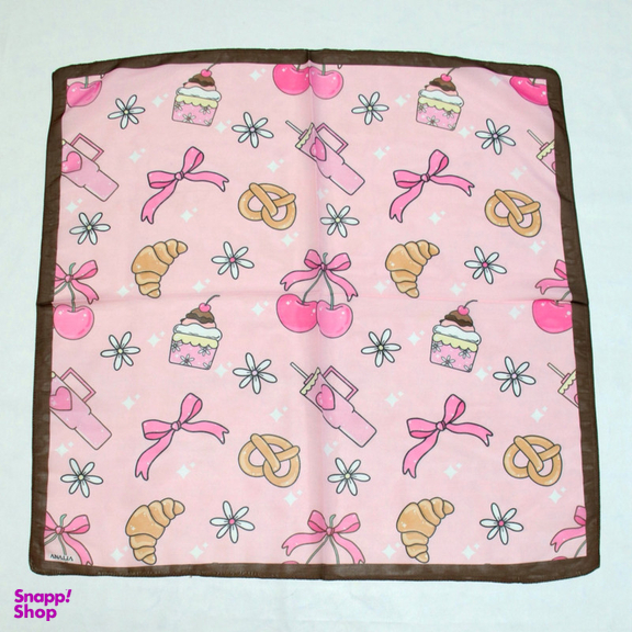 روسری دخترانه آنالیا مدل نخی طرح کروسان کد 10185