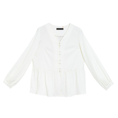 شومیز زنانه برنس مدل شکوفا رنگ سفید