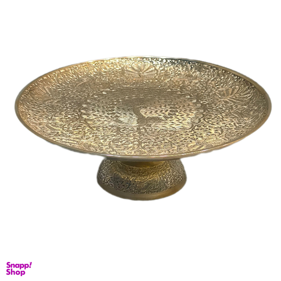 شیرینی خوری گرد برنجی طرح طاووس کد 1051
