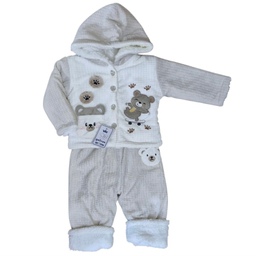 کاپشن دو تکه نوزاد گلیران کد 127 رنگ سفید