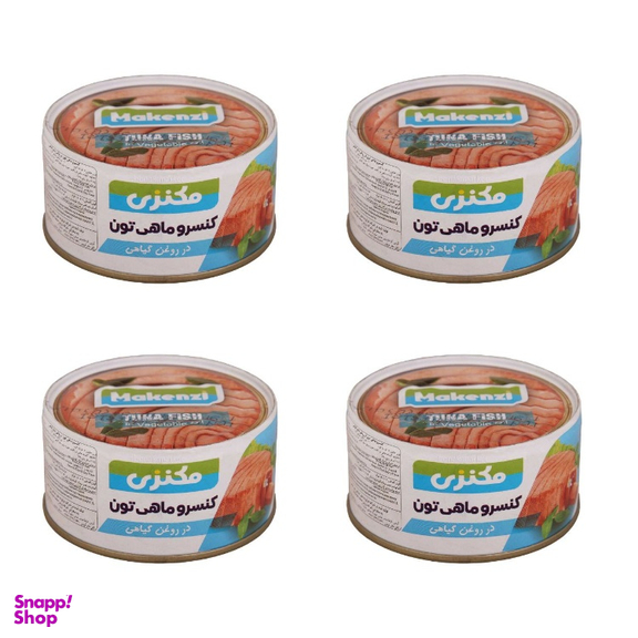 کنسرو ماهی تون در روغن گیاهی مکنزی وزن 180 گرم بسته 4 عددی