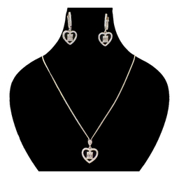 نیم ست نقره زنانه گیرا مدل قلب کد G985