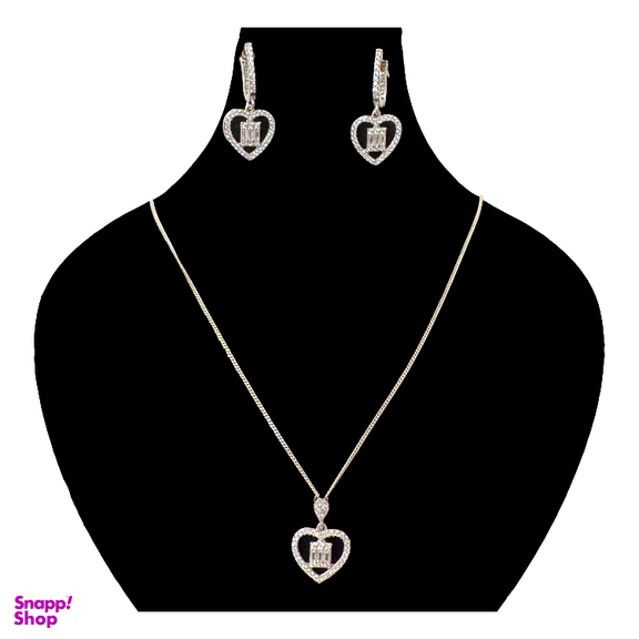 نیم ست نقره زنانه گیرا مدل قلب کد G985