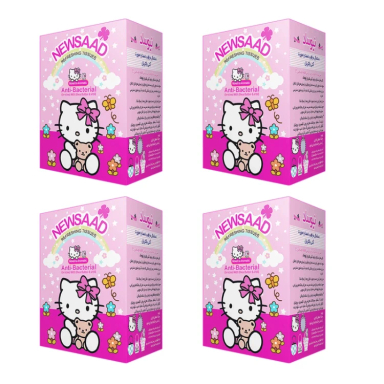 دستمال مرطوب کودک نیوساد مدل girl 04 مجموعه ۴ بسته 12 عددی