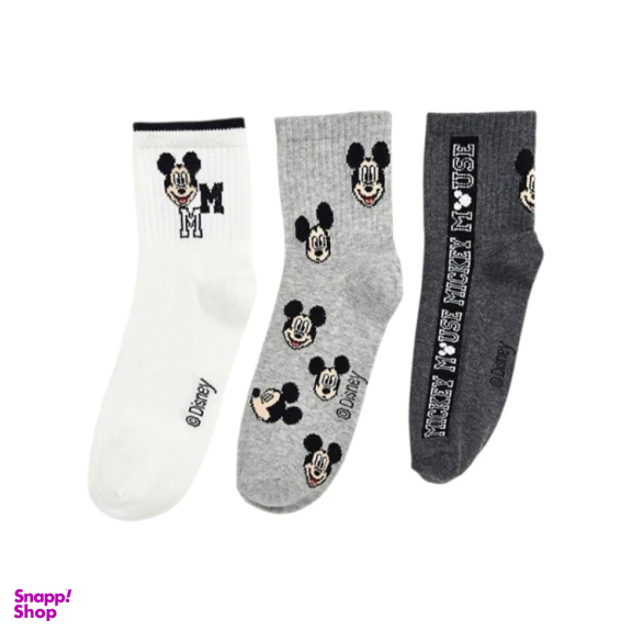 جوراب زنانه دیزنی مدل Mini Mouse مجموعه 3 عددی