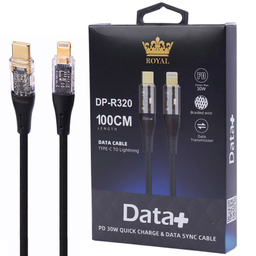 کابل دیتا Type-C به Lightning دیتا پلاس مدل DP-R320 PD 30W 3A طول 1 متر
