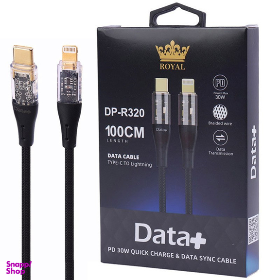 کابل دیتا Type-C به Lightning دیتا پلاس مدل DP-R320 PD 30W 3A طول 1 متر