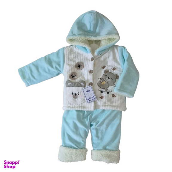 کاپشن دو تکه نوزاد گلیران کد 128 رنگ آبی