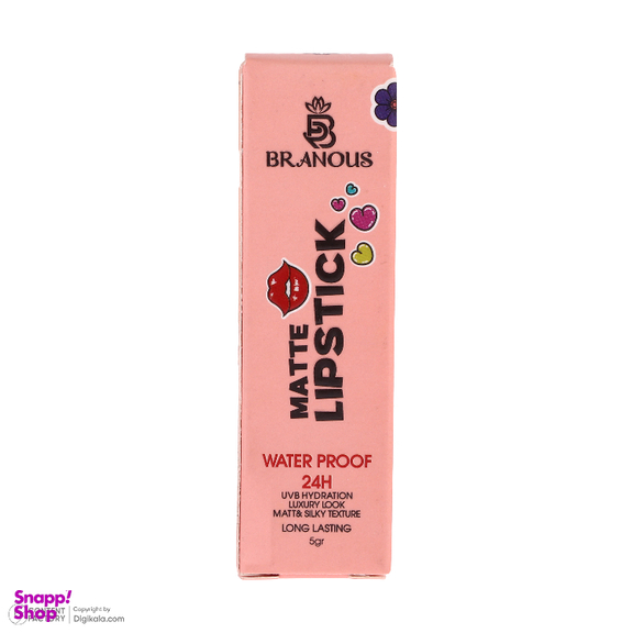 رژ لب جامد مات برانوس مدل Long Lasting شماره 610 رنگ قرمز