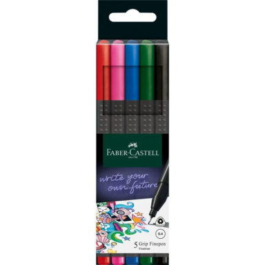 روان نویس فابر کاستل مدل Grip Finepen 5 بسته 5 عددی