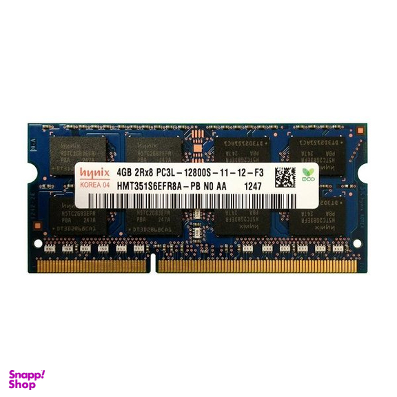 رم لپتاپ DDR3L تک کاناله 1600 مگاهرتز CL11 هاینیکس مدل PC3L-12800S ظرفیت 4 گیگابایت